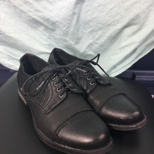 Crown Vintage Black Oxfords Cap toe Shoes 8 M